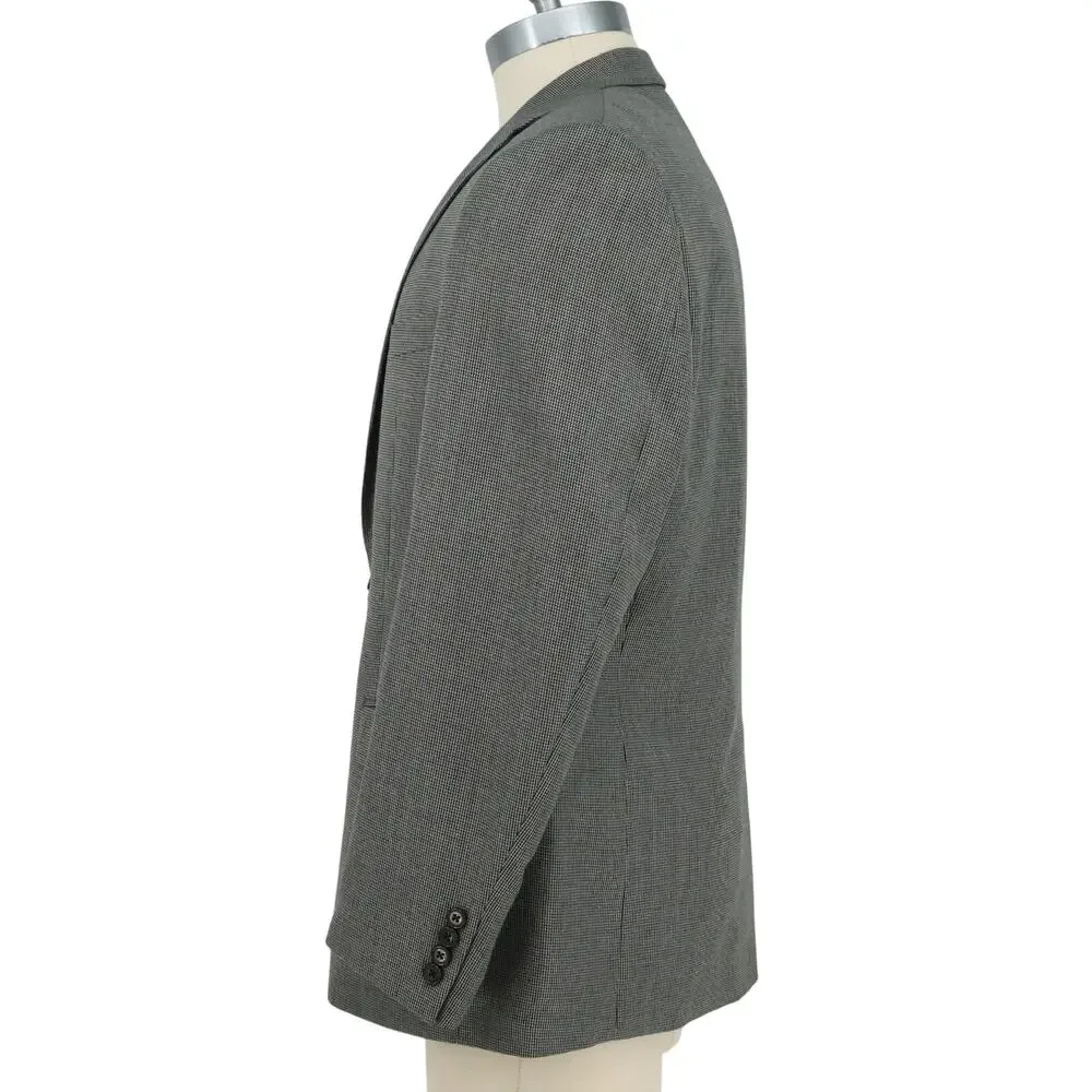 Lauren Ralph Lauren Sport Coat Mens 44R Gray Micro Check Jacket Lined Career